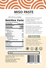 Close-up of Tzum Essen White Miso Paste jar highlighting resealable cap.