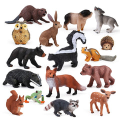 UANDME bear cub forest figurine with natural finish for imaginative play and cake toppers.