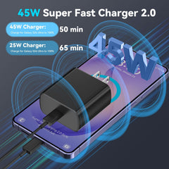 Ubearkk 6.6 ft USB-C cable enables fast charging and data transfer.