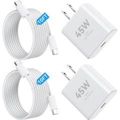 Ubearkk USB-C 45W cable, 10ft, for fast charging anywhere