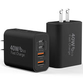 Ubearkk USB C wall charger block, top view, powers four devices quickly at home or office.