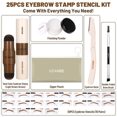 UCANBE 20 reusable eyebrow stencils enable versatile brow shapes.