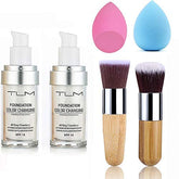 UCANBE TLM color-changing foundation bottle shows self-adjusting shade for universal wear.