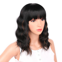 Ucubb 14in short wavy bob back view for versatile styling