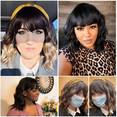 Ucubb bangs closeup with layered fringe and color depth for daily use