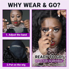 UCUVIC 12 inch lace wig cap detail for secure, glue-free wear