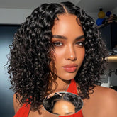 UCUVIC curly bob wig 5x5 lace closure front view with natural part and fullness