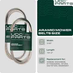 UDC Mower Belts deck belt 532197253 replacement for Husqvarna YTH series, smooth operation