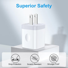 Uenlio USB Charger Block Durable Shell Resists Scratches and Drops.
