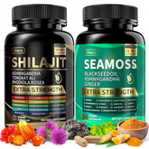 Uheco Shilajit & Sea Moss Vitality Bundle box and bottles for convenient daily minerals