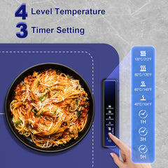 Uingarm warming mat offers multiple temperature levels for different dishes.