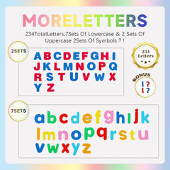 UJL colorful uppercase and lowercase letters in seven colors for engaging learning.