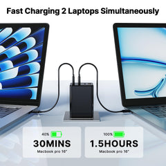 UKCSIS four-port GaN5 charger block enabling multi-device charging at once