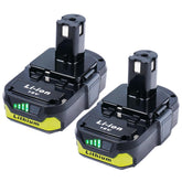 ULDERTRA Ryobi 18V battery 2-pack for extended cordless tool runtime.