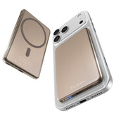 ULiXWH Magsafe portable charger in desert gold with ultra-slim pocket-friendly design for travel.