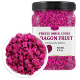 ULTHMOK dragon fruit dried cubes close-up for snacking and crisp texture