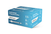 UltiCare insulin syringes half-ml box, easy to store and access for daily dosing