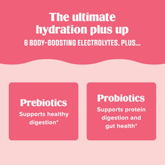 Ultima Replenisher acacia gum fiber and prebiotics ingredient panel close-up.