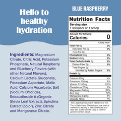 Ultima Replenisher blue raspberry drink glass shows refreshing flavor without sugar.