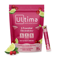 Ultima Replenisher Cranberry Cosmo stickpack for on-the-go hydration without sugar