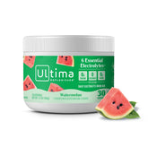 Ultima Replenisher daily electrolyte canister with watermelon flavor and six electrolytes.
