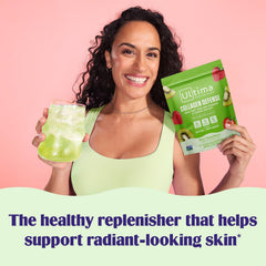 Kiwi strawberry stickpack from Ultima Replenisher ready to mix in water.