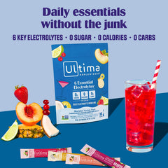 Ultima Replenisher Mocktini Cranberry Cosmo served over ice, sugar-free hydration.