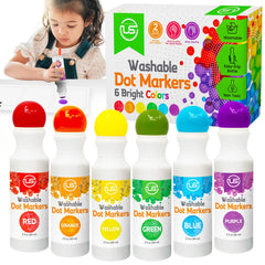Ultimate Stationery six bright color dot markers for toddlers promote early color recognition.