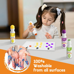 Ultimate Stationery washable dot paint set keeps surfaces clean during creative play.