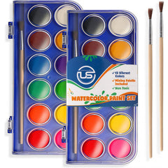 Ultimate Stationery Watercolor Set with 12 vivid colors for vibrant washes
