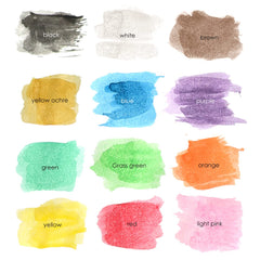 Ultimate Stationery Watercolor Set featuring a transparent case that keeps paints organized