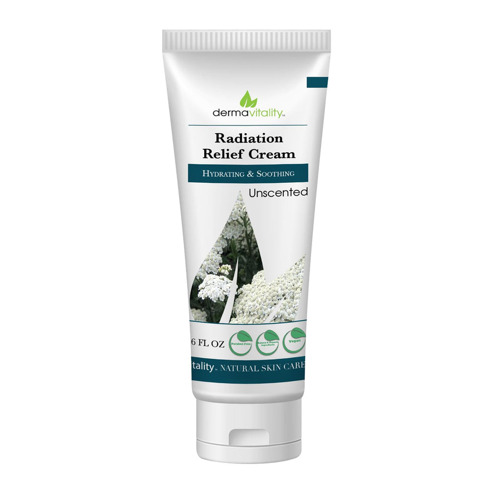 UltimateVitality unscented radiation burn cream jar shown for easy, mess-free application.