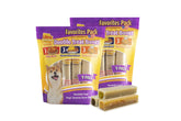 Ultra Chewy Favorites Double Treat Bones pack front view showing long-lasting chew