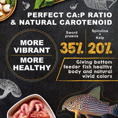 Ultra Fresh bottom feeder sword prawn-pie ingredients showcase fresh meat, vegetables, seaweed.