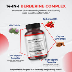 Ultra Herbs berberine capsules closeup shows small, easy-to-take tablets for routine use