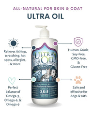 Ultra Oil dogs and cats dosing pump makes feeding easy.