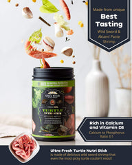Ultra Fresh Turtle Nutri Stick shows vegetables and seaweed for natural protein