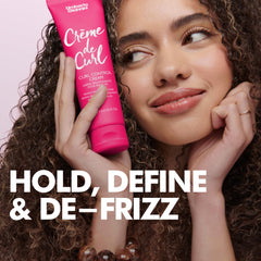 Umberto Giannini Creme De Curl Cream bottle for easy, even application on hair