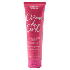 Umberto Giannini Creme De Curl Cream packaging highlights vegan, cruelty-free curl control benefits