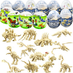 UMEELR dinosaur skeleton Easter egg set ready for discovery play