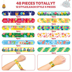 UMEMAXSO Easter slap bracelets with egg design, perfect for egg hunts and gift bags.