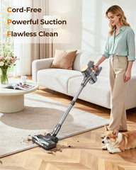 UML0 N8 cordless vacuum in use demonstrating strong suction on floors and carpets