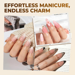 UNA GELLA 9 in 1 glue blooming art effect on nails.
