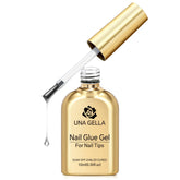 UNA GELLA 9 in 1 glue bottle close-up shows strong, clear bonding.