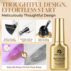 UNA GELLA base gel and blooming gel setup supports creative nail art.