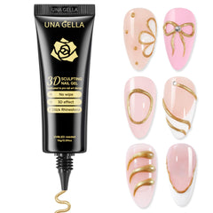 UNA GELLA bronze-gold 3D sculpting gel in tube for luxurious nail art