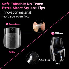 UNA GELLA clear full-cover gel tips suitable for nail art applications.