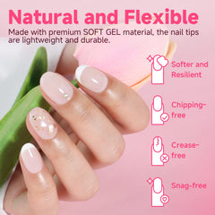 UNA GELLA flat C-curve fit nail tips suit most natural nails