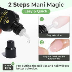 UNA GELLA gel nail glue precision nozzle demonstrates controlled application