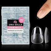 UNA GELLA inner deep matte texture enhances adhesion on extra-short almond tips.